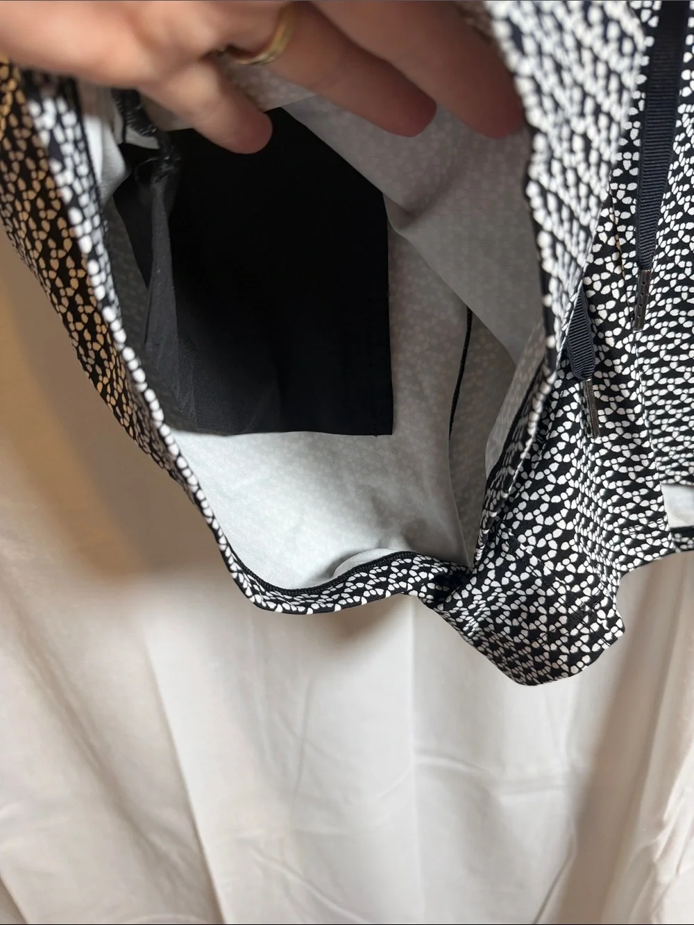 lululemon athletica Black and White Micro-Pattern Drawstring Shorts 3”